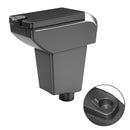 Car Center Armrest Box Plating Double Open Microfiber Leather Type for Renault Captur Clio4 2014(Black)