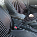 Car Center Armrest Box Carbon Fiber Leather Type for Renault Captur Clio4 2014 (Black White)