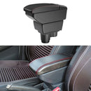 Car Center Armrest Box Carbon Fiber Leather Type for Renault Duster 2019 (Black Red)