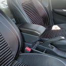 Car Center Armrest Box Carbon Fiber Leather Type for Renault Duster 2019 (Black)