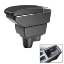 Car Center Armrest Box Plating Carbon Fiber Leather Type for Renault Duster 2019 (Black)