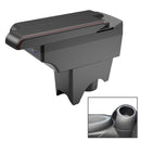 Car Center Armrest Box Side Slip Carbon Fiber Leather Type for BMW mini Cooper 2022 (Black Red)