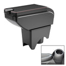 Car Center Armrest Box Double Open Plating Carbon Fiber Leather Type for BMW mini Cooper 2022 (Black Red)