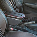 Car Center Armrest Box Double Open Plating Carbon Fiber Leather Type for BMW mini Cooper 2022 (Black Red)