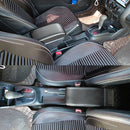 Car Center Armrest Box Carbon Fiber Leather Type for BMW mini Cooper 2022 (Black)