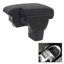 Car Center Armrest Box Microfiber Leather Type for Nissan Juke (Black White)