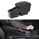 Car Center Armrest Box Straight Surface Cover Microfiber Leather Type for Volkswagen Bora 2019 (Black Red)