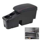 Car Center Armrest Box Straight Surface Cover Microfiber Leather Type for Volkswagen Bora 2019 (Black Red)