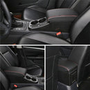 Car Center Armrest Box Straight Surface Cover Microfiber Leather Type for Volkswagen Bora 2019 (Black Red)