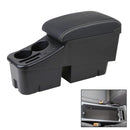 Car Center Armrest Box Straight Surface Cover Microfiber Leather Type for Volkswagen Bora 2019 (Black White)