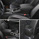 Car Center Armrest Box Straight Surface Cover Microfiber Leather Type for Volkswagen Bora 2019 (Black White)
