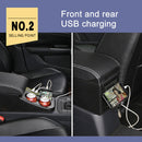 Car Center Armrest Box Straight Surface Cover Microfiber Leather Type for Volkswagen Bora 2019 (Black White)