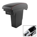 Car Center Armrest Box Microfiber Leather Type for Peugeot 2008 (Black Red)