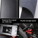Car Center Armrest Box Microfiber Leather Type for Peugeot 2008 (Black White)