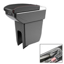 Car Center Armrest Box Double Layer 7USB Carbon Fiber Leather Type for Dongfeng Fxauto EX1 (Black Red)