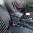 Car Center Armrest Box Double Layer 7USB Carbon Fiber Leather Type for Dongfeng Fxauto EX1 (Black Red)
