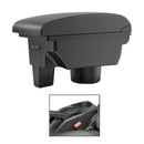 Car Center Armrest Box Microfiber Leather Type for SRM (Black Red)