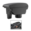 Car Center Armrest Box Microfiber Leather Type for SRM (Black White)