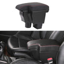 Car Center Armrest Box Microfiber Leather Type for Mazda CX-3 (Black Red)