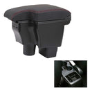 Car Center Armrest Box Microfiber Leather Type for Mazda CX-3 (Black Red)