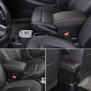 Car Center Armrest Box Microfiber Leather Type for GreatWall ORA R1 (Black Red)