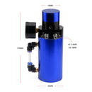 Car Universal Round Oil Breathable Catch Can with Vacuum Pressure Gauge (Blue)