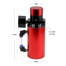 Car Universal Round Oil Breathable Catch Can with Vacuum Pressure Gauge (Red)
