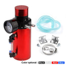 Car Universal Round Oil Breathable Catch Can with Vacuum Pressure Gauge (Red)