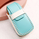 Hallmo Car Female Style Cowhide Leather Key Protective Cover for Audi, A Type (Sky Blue)