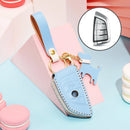 Hallmo Car Female Style Cowhide Leather Key Protective Cover for BMW, B Type (Sky Blue)
