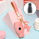 Hallmo Car Female Style Cowhide Leather Key Protective Cover for Mercedes-Benz, A Type (Pink)