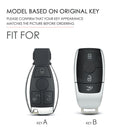 Hallmo Car Female Style Cowhide Leather Key Protective Cover for Mercedes-Benz, B Type (Grass Green)