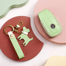 Hallmo Car Female Style Cowhide Leather Key Protective Cover for Mercedes-Benz, B Type (Grass Green)