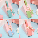 Hallmo Car Female Style Cowhide Leather Key Protective Cover for Honda (Lake Blue)