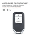 Hallmo Car Female Style Cowhide Leather Key Protective Cover for Honda (Lake Blue)