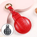 Car Female Style Cowhide Leather Key Protective Cover for BMW Mini, without Bow (Red)
