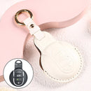 Car Female Style Cowhide Leather Key Protective Cover for BMW Mini, without Bow (White)
