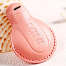 Car Female Style Cowhide Leather Key Protective Cover for BMW Mini, without Bow (White)