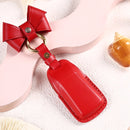 Car Female Style Cowhide Leather Key Protective Cover for Audi, C Type with Bow (Red)