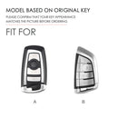 Car Female Style Cowhide Leather Key Protective Cover for BMW, B Type Blade without Bow (Red)