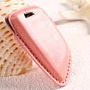 Car Female Style Cowhide Leather Key Protective Cover for BMW, B Type Blade without Bow (Red)