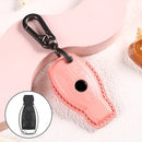 Car Female Style Cowhide Leather Key Protective Cover for Mercedes-Benz, A Type without Bow (Pink)