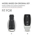 Car Female Style Cowhide Leather Key Protective Cover for Mercedes-Benz, A Type with Bow (Lake Blue)