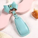 Car Female Style Cowhide Leather Key Protective Cover for Mercedes-Benz, A Type with Bow (Grass Green)