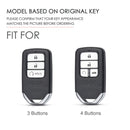 Car Female Style Cowhide Leather Key Protective Cover for Honda 3-button Start, with Bow (Red)