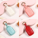 Car Female Style Cowhide Leather Key Protective Cover for Honda 4-button Start, without Bow (Lake Blue)