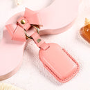 Car Female Style Cowhide Leather Key Protective Cover for Honda 4-button Start, with Bow (Red)