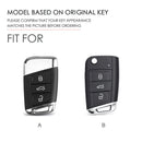 Car Female Style Cowhide Leather Key Protective Cover for Volkswagen, A Type without Bow (Lake Blue)