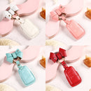 Car Female Style Cowhide Leather Key Protective Cover for Volkswagen, A Type with Bow (Pink)