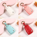 Car Female Style Cowhide Leather Key Protective Cover for Volkswagen, B Type without Bow (Lake Blue)